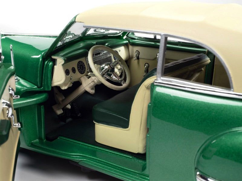1947 Cadillac Series 62 Soft Top Ardsley Green Metallic with Tan Soft Top 1/18 Diecast Model Car by Auto World