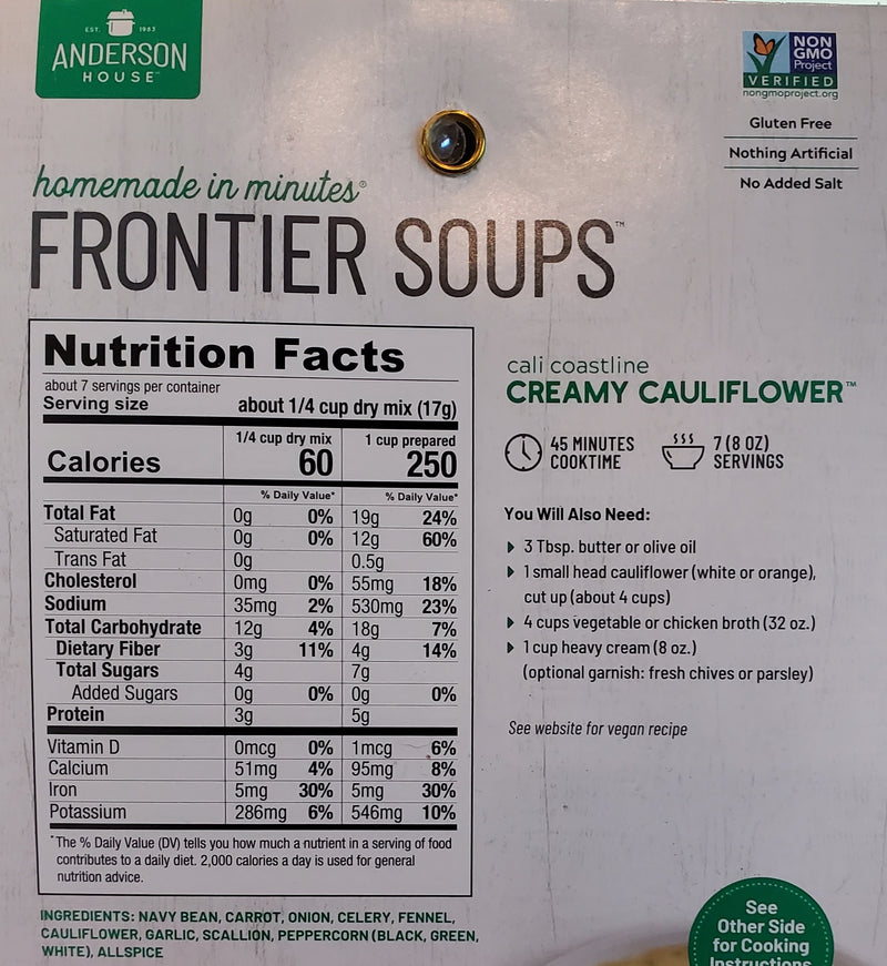 Cali Coastline Creamy Cauliflower Soup Mix - Gluten Free