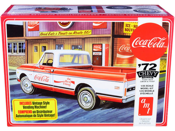 1972 Chevrolet Fleetside Pickup Truck with Vending Machine "Coca-Cola" 1/25 Scale, Skill 3 Model Kit by AMT
