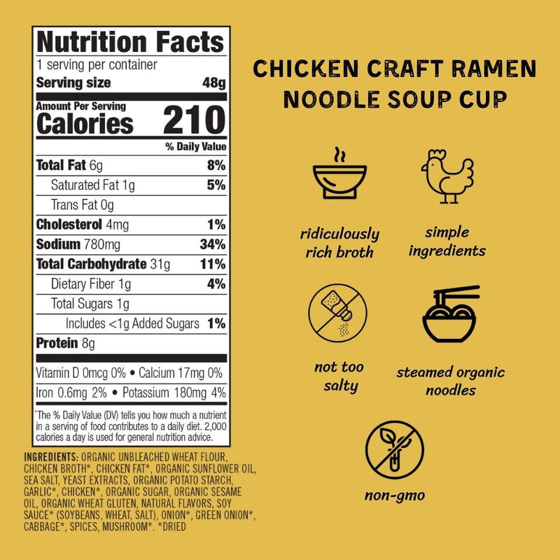 Chicken Flavor Ramen Noodle Soup Cup - Case of 6