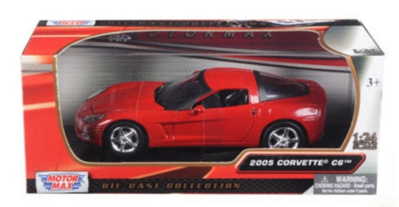 2005 Chevrolet Corvette C6 Coupe Red 1/24 Diecast Model Car by Motormax