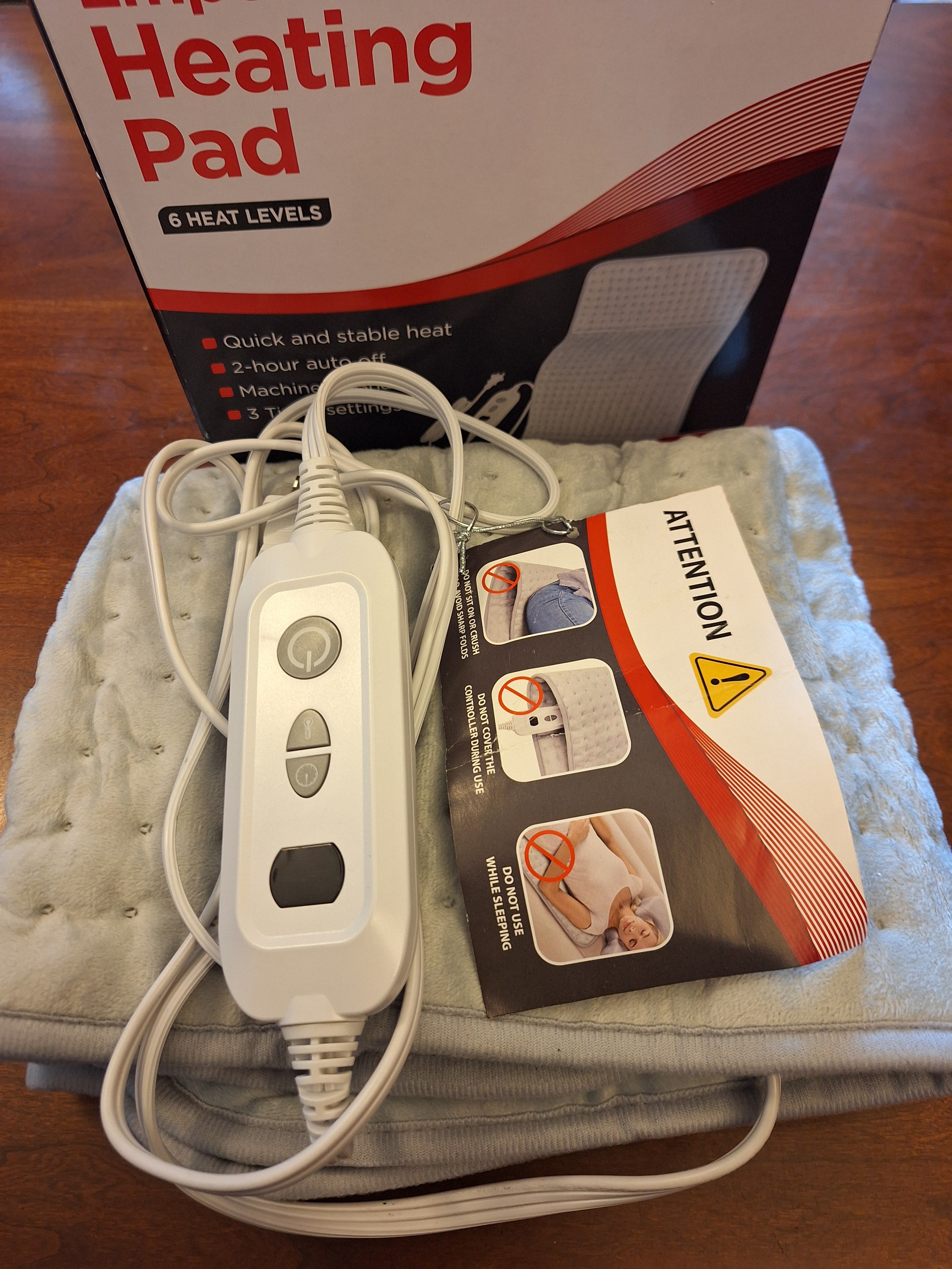 Equate XXL Electric Heating Pad, 6 Heat Settings with Auto Shut off, 18 x 33 in (open box)