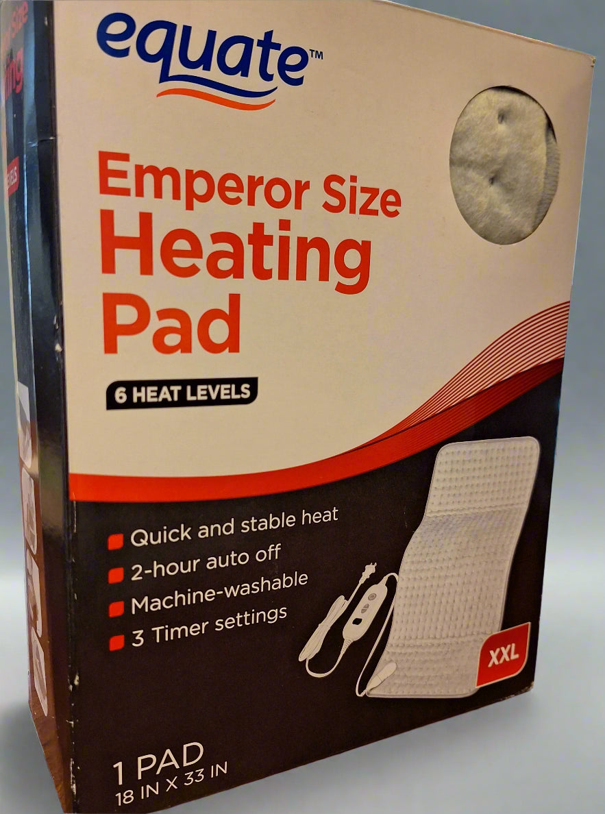 Equate XXL Electric Heating Pad, 6 Heat Settings with Auto Shut off, 18 x 33 in (open box)