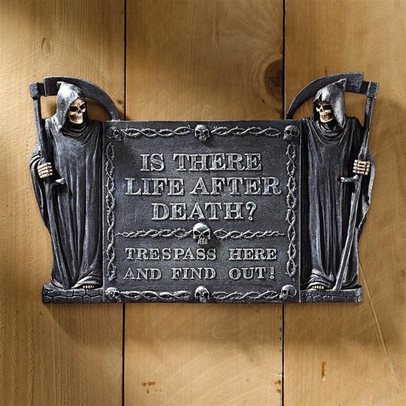 Life After Death No Trespassing Wall Sculpture