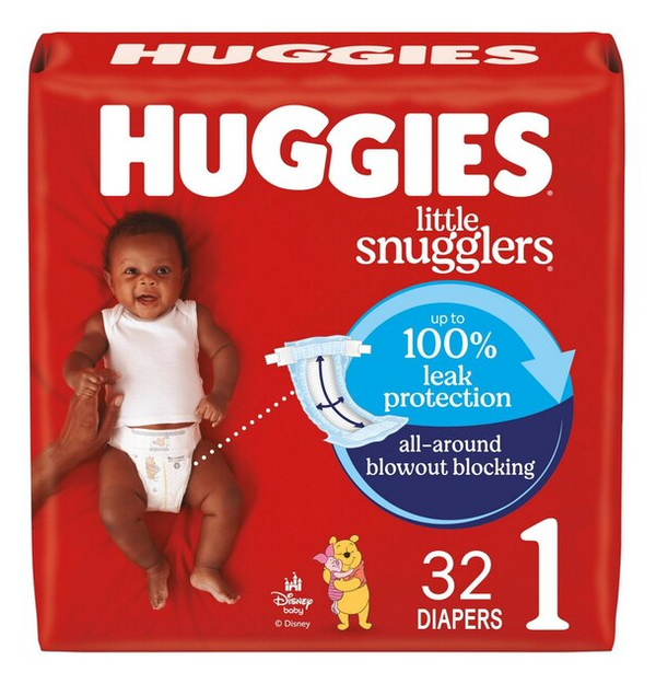 Huggies Little Snugglers Diapers, Size 1, 32 CT