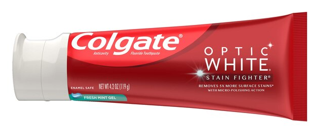 Colgate Optic White Stain Fighter Whitening Toothpaste, Fresh Mint Gel, 4.2 OZ