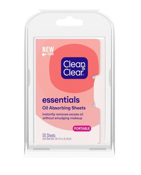 Clean & Clear Oil Absorbing Facial Sheets, 50CT