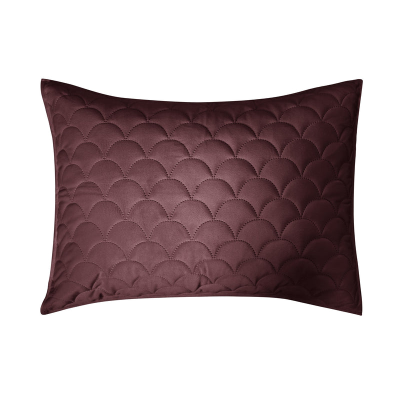 Mainstays Poly Velvet Plush Scallop Stitched 3-Piece Full/Queen Quilt Set, Metro Burgundy