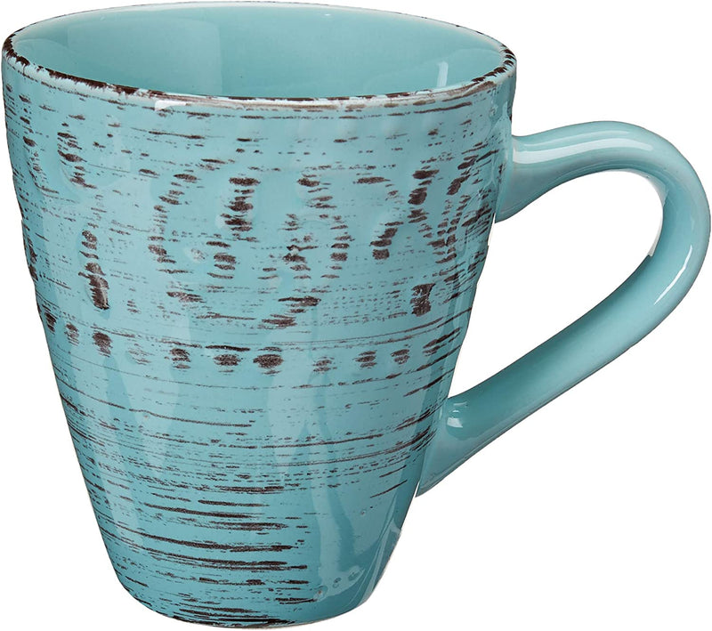 Elama Malibu Waves 16-Piece Dinnerware Set in Turquoise