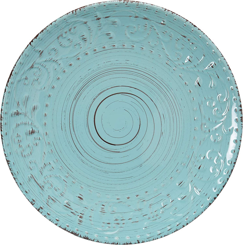 Elama Malibu Waves 16-Piece Dinnerware Set in Turquoise