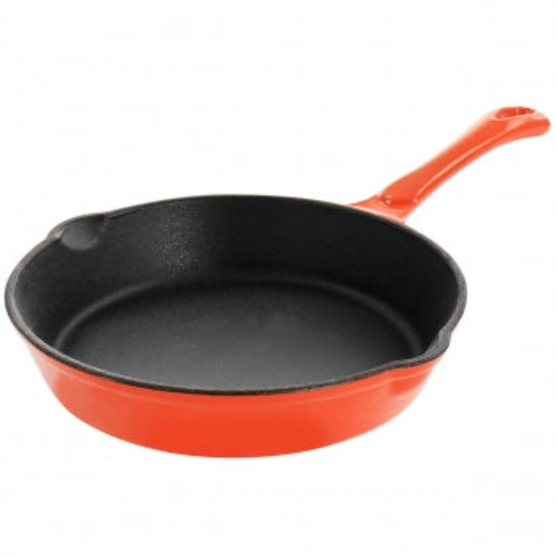 MegaChef Enameled Round 8 Inch Pre-Seasoned Cast Iron Frying Pan