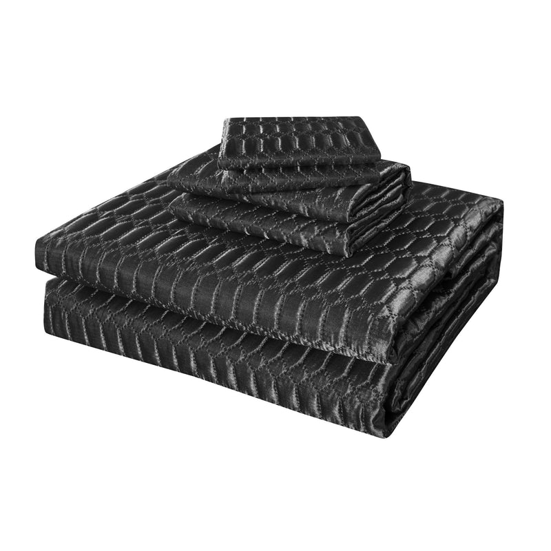 Mainstays Shiny Plush Solid Black Quilt