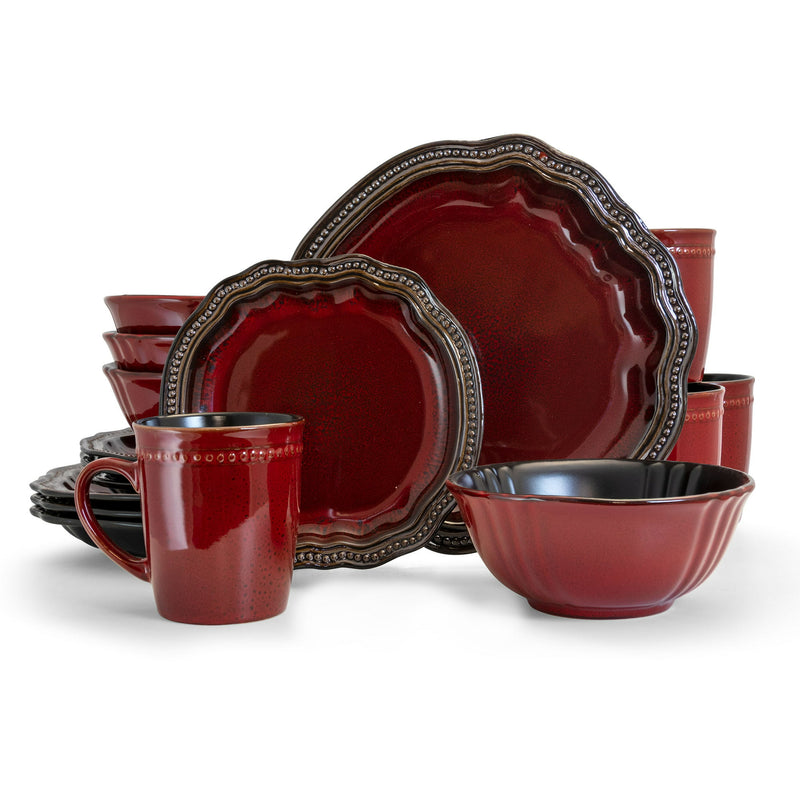 Elama Luxurious 16 Piece Stoneware Dinnerware Set